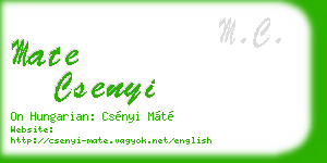 mate csenyi business card